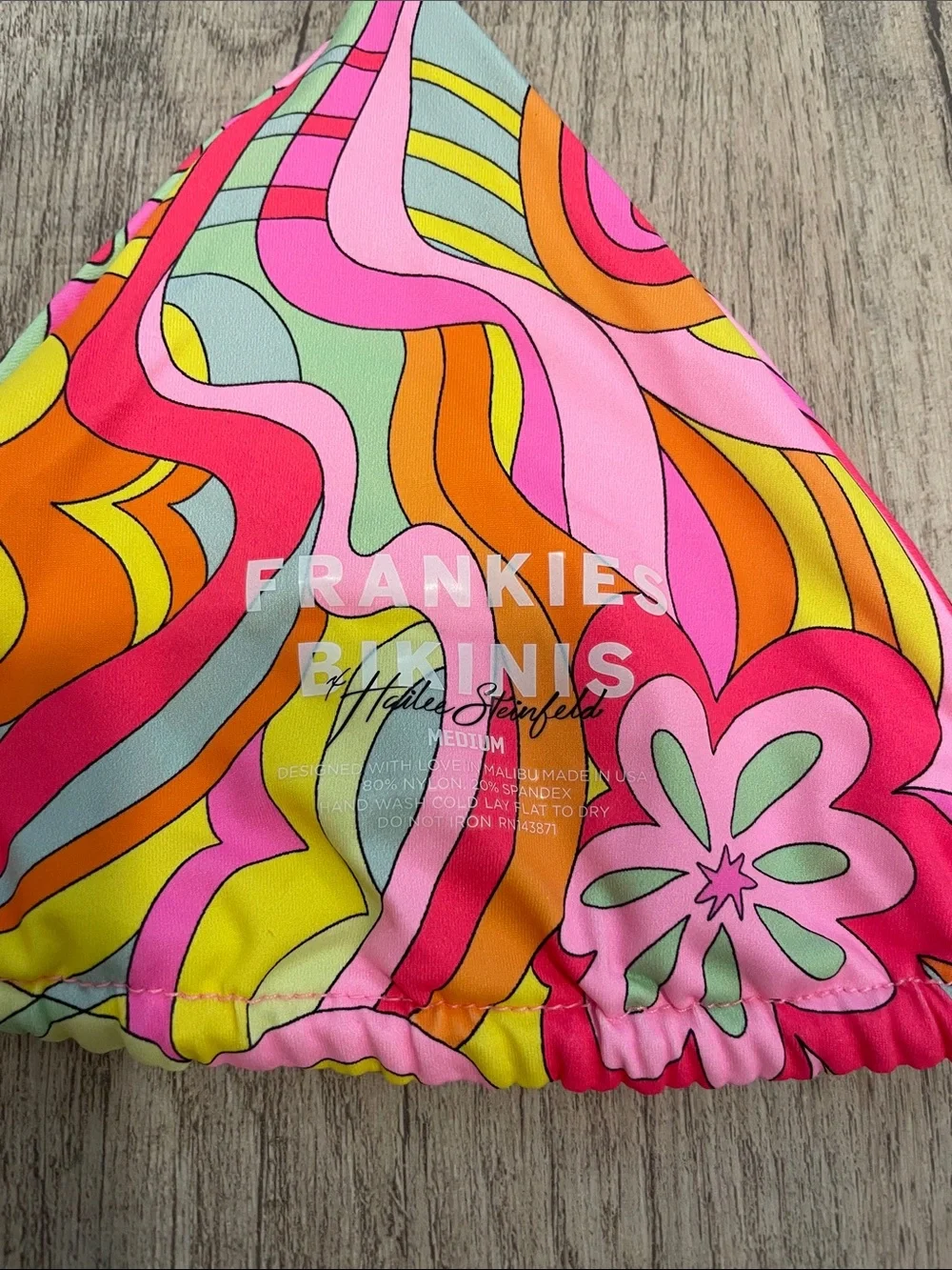 Frankie's Bikinis Pink Orange Yellow Multi Floral String Bikini